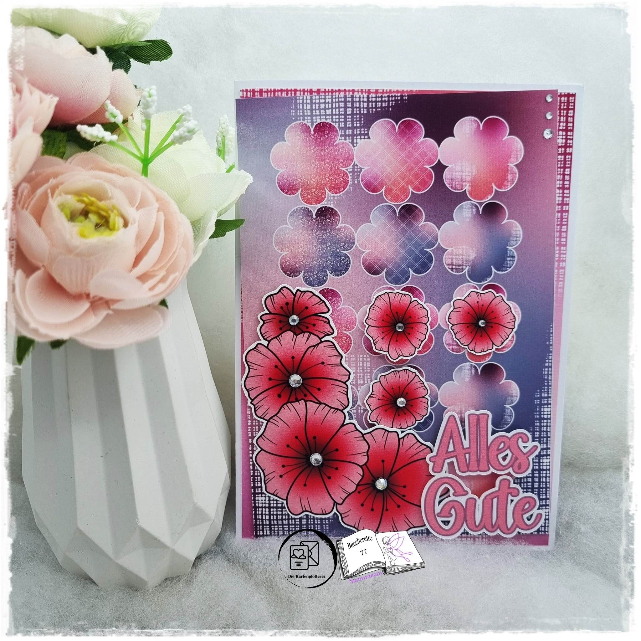 Digiset Blütengesteck, Digistamp, Digipaper, Plotterdatei, Sublimation, Druck - Sewando