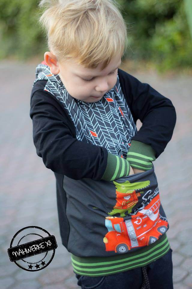 Big Swoodie Troyer, Hoodie, Knopfpullover für 105cm-140cm Körpergröße - Sewando