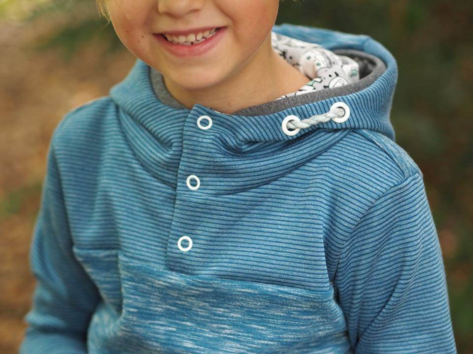 Big Swoodie Troyer, Hoodie, Knopfpullover für 105cm-140cm Körpergröße - Sewando