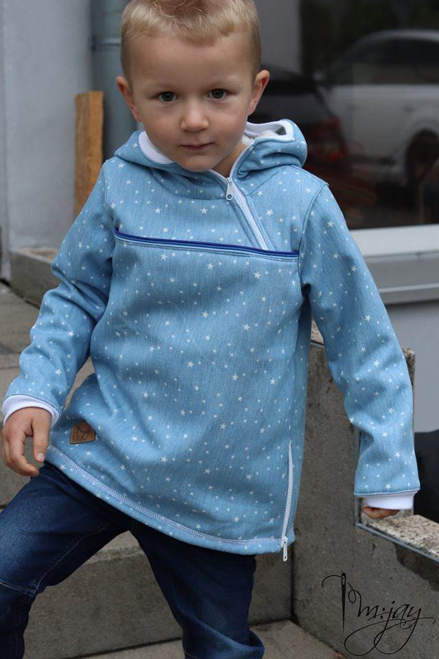 Big Herbstwind & Frühlingssonne Anorak, Windbreaker, Drüberzieh-Hoodie für 105cm-140cm Körpergröße - Sewando