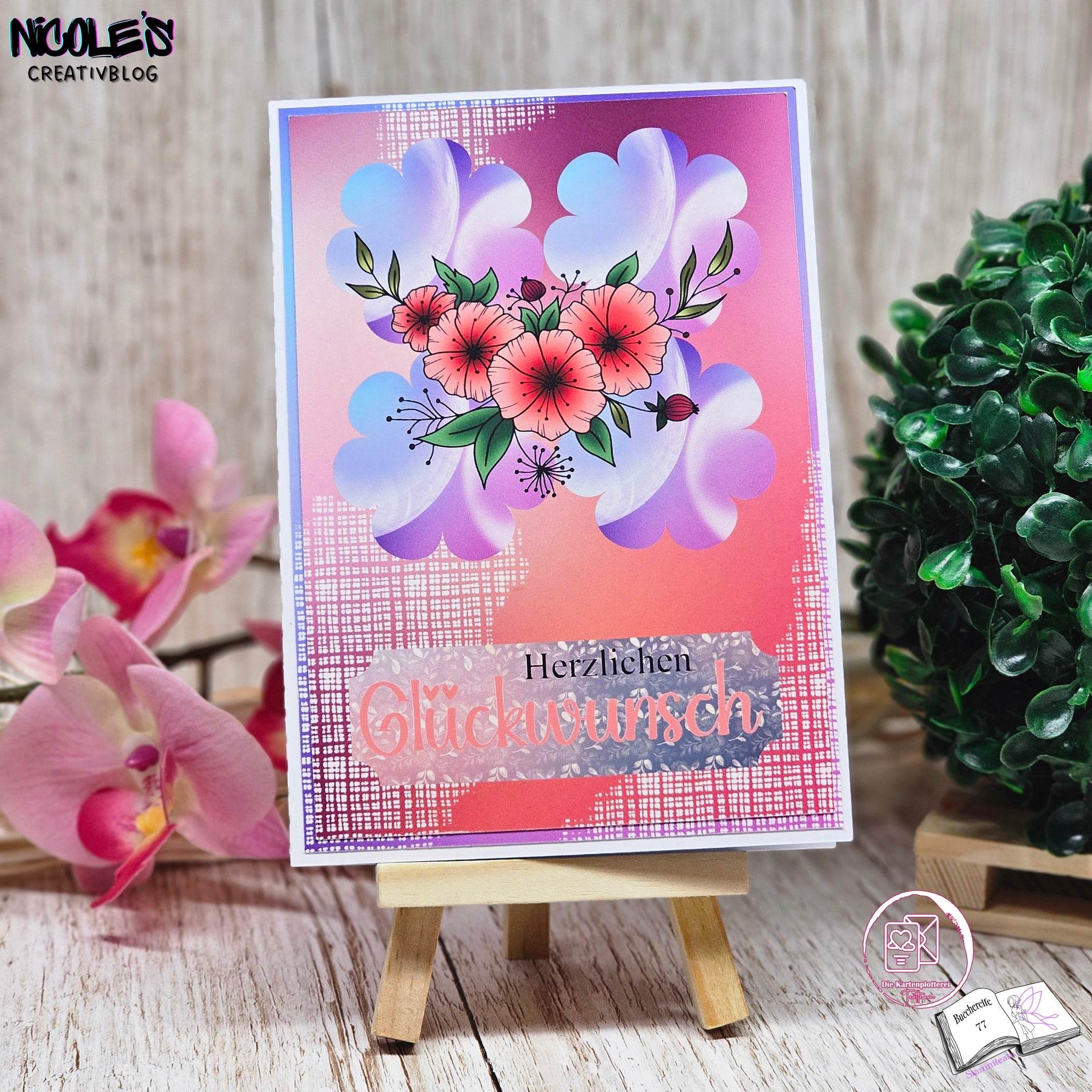 Digiset Blütengesteck, Digistamp, Digipaper, Plotterdatei, Sublimation, Druck - Sewando
