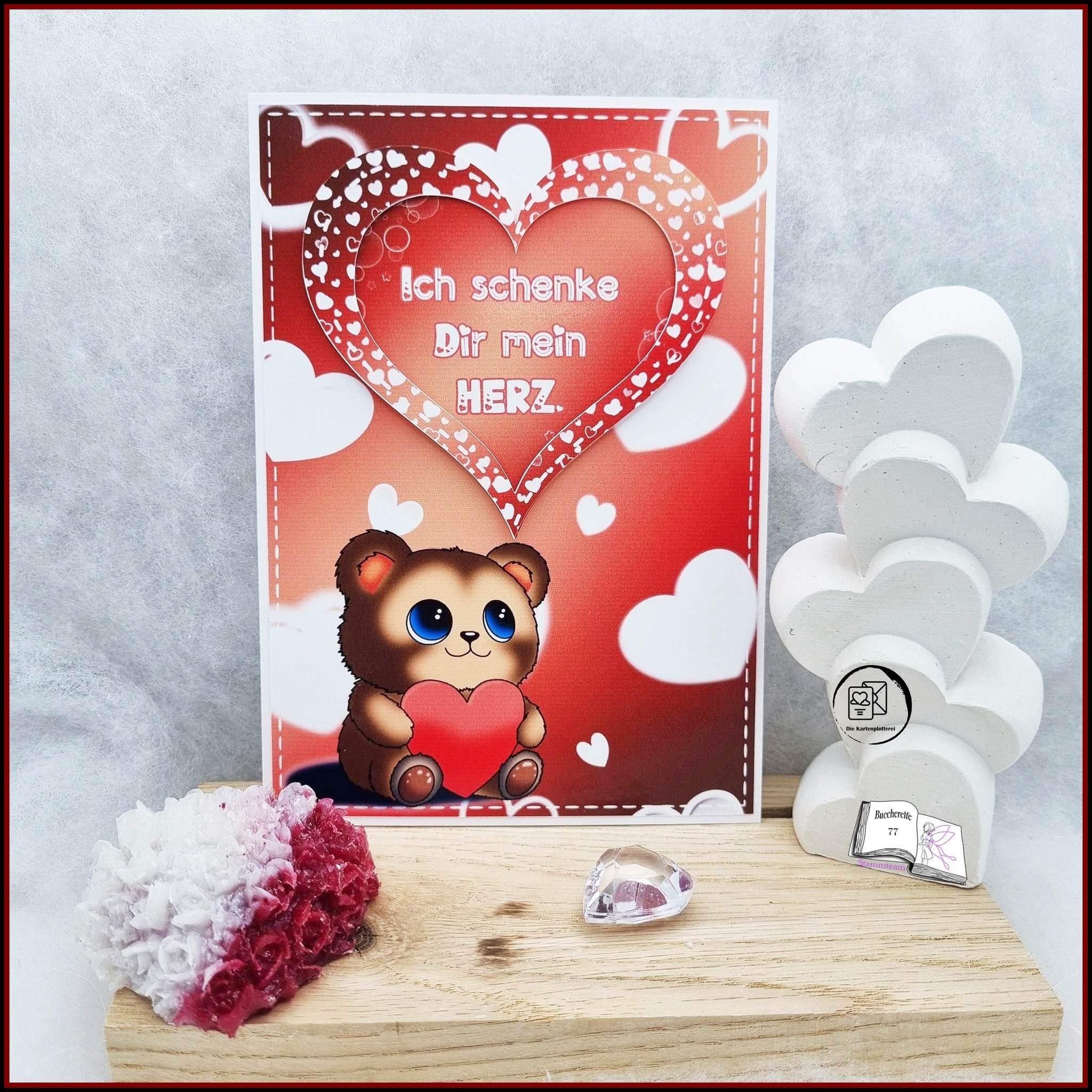 Digiset Herzteddy, Plotten, Sublimation, Drucken, Digistamp - Sewando
