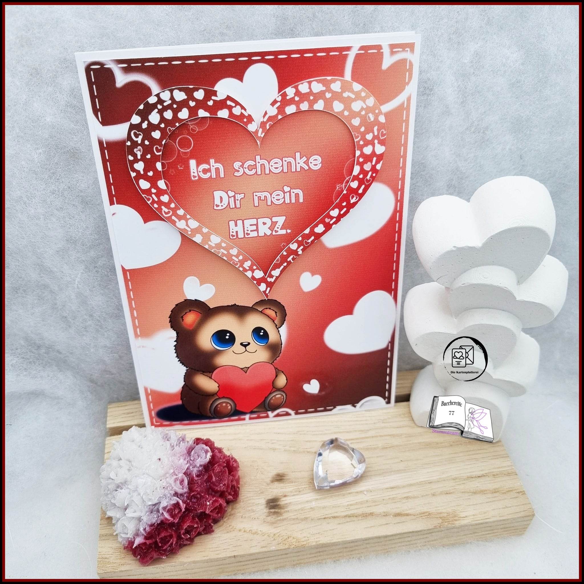 Digiset Herzteddy, Plotten, Sublimation, Drucken, Digistamp - Sewando