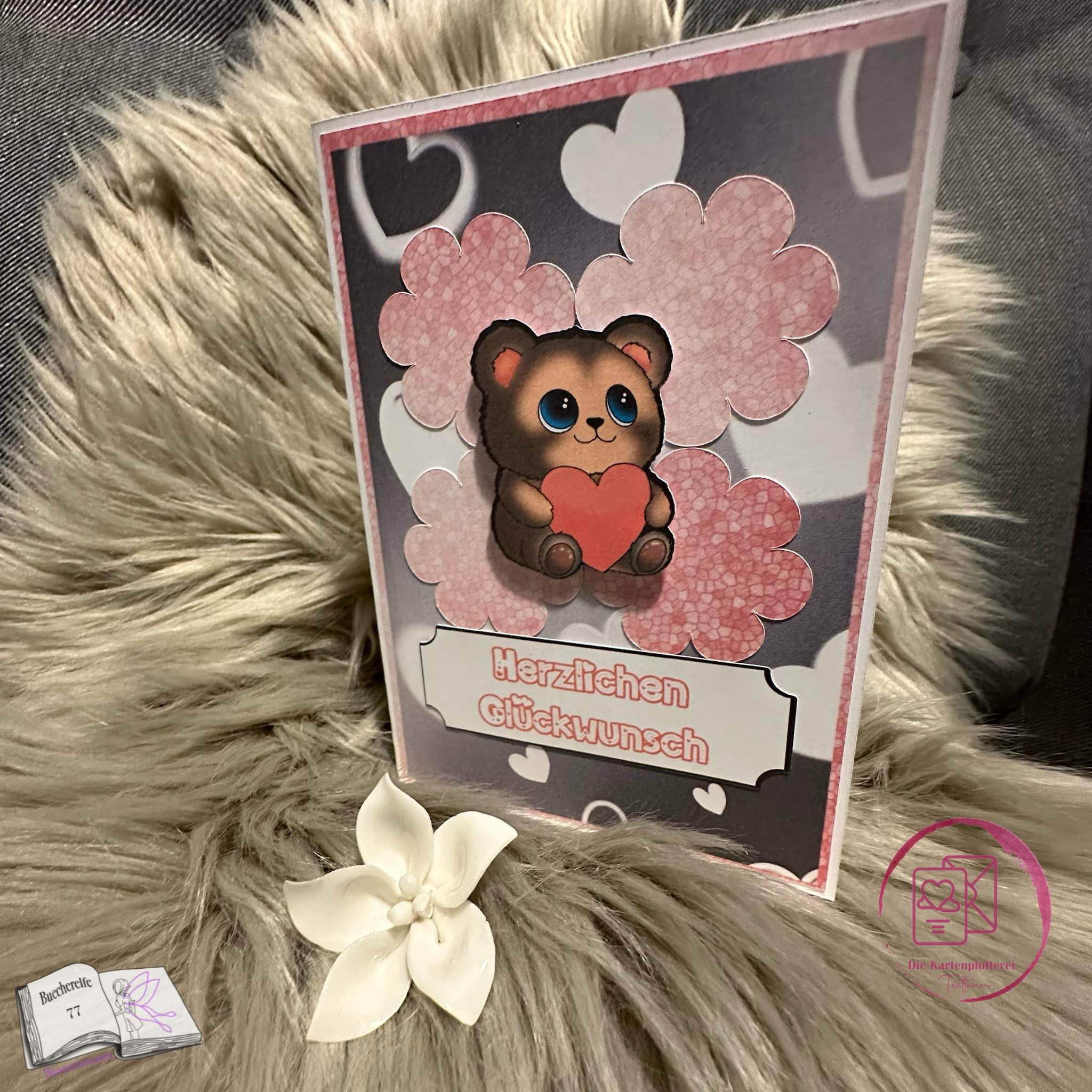 Digiset Herzteddy, Plotten, Sublimation, Drucken, Digistamp - Sewando