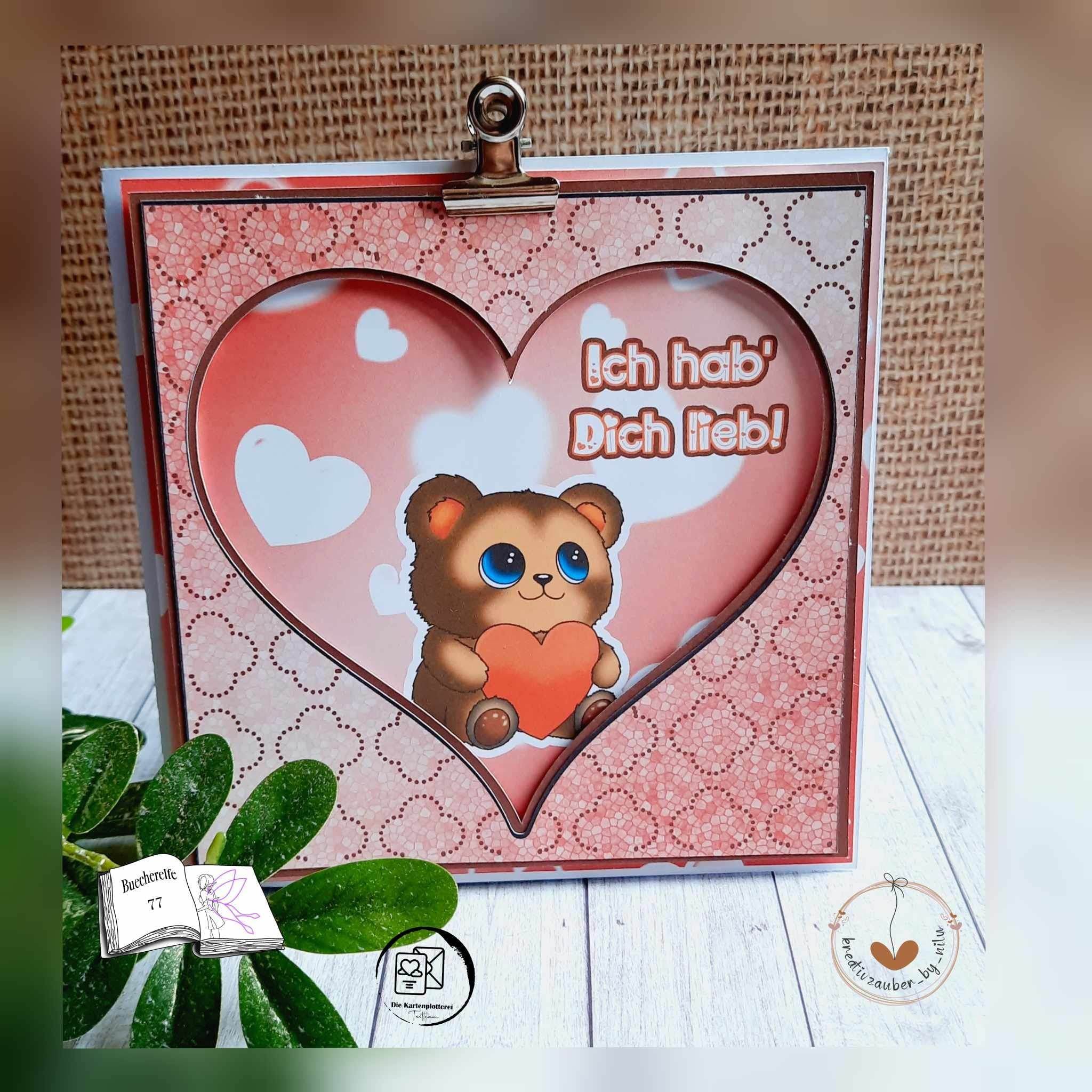 Digiset Herzteddy, Plotten, Sublimation, Drucken, Digistamp - Sewando