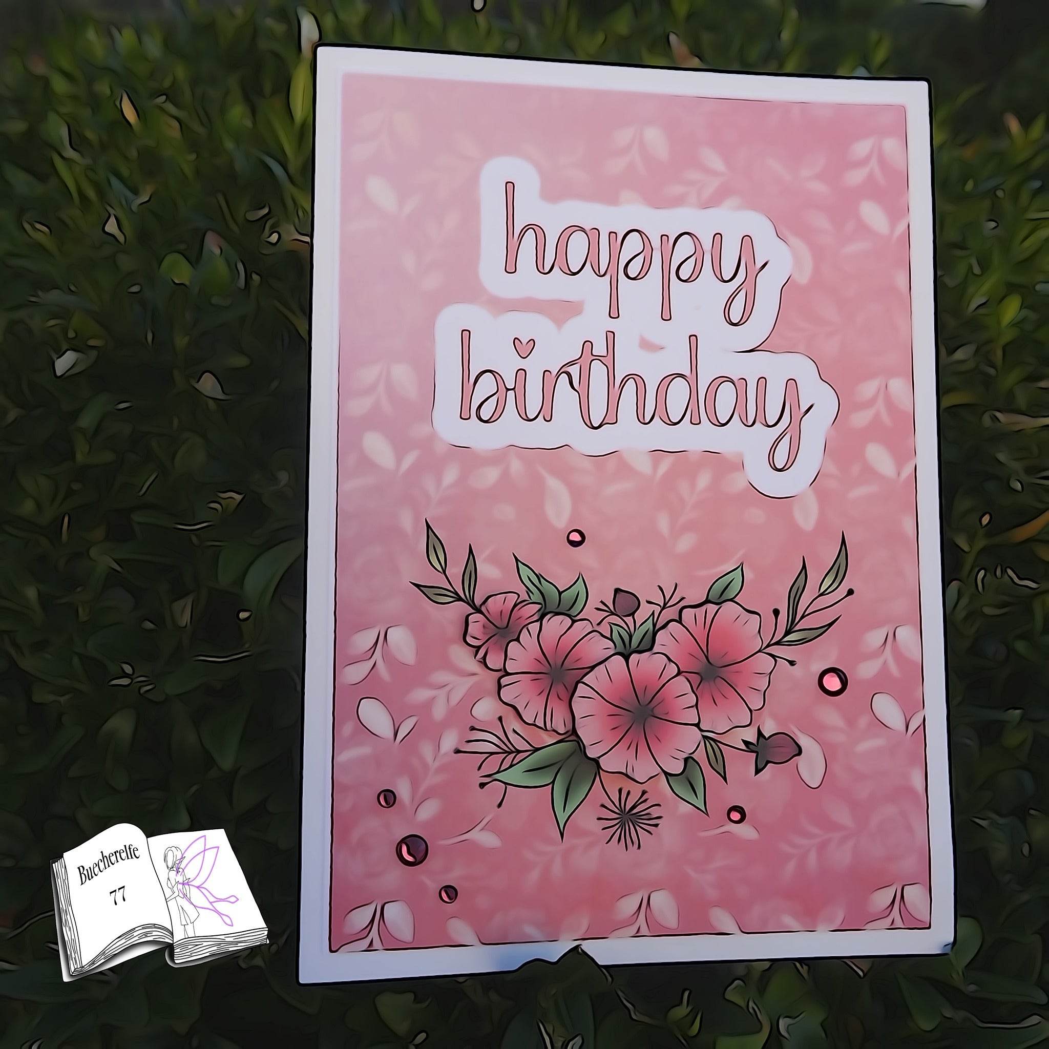 Digiset Blütengesteck, Digistamp, Digipaper, Plotterdatei, Sublimation, Druck - Sewando