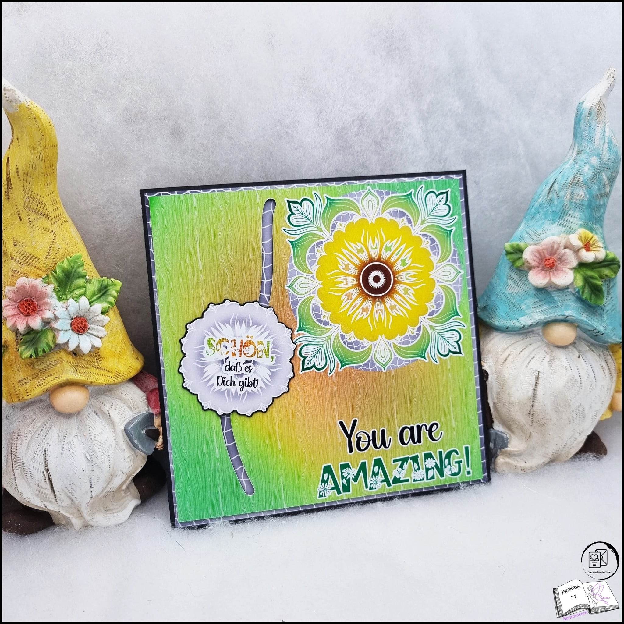 Plotterdatei Sonnenblumenmandala, Sublimation, Digistamp, Digipaper - Sewando