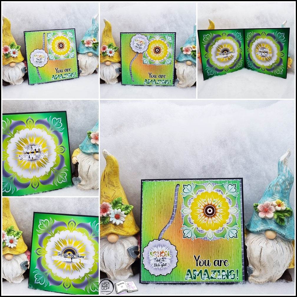 Plotterdatei Sonnenblumenmandala, Sublimation, Digistamp, Digipaper - Sewando
