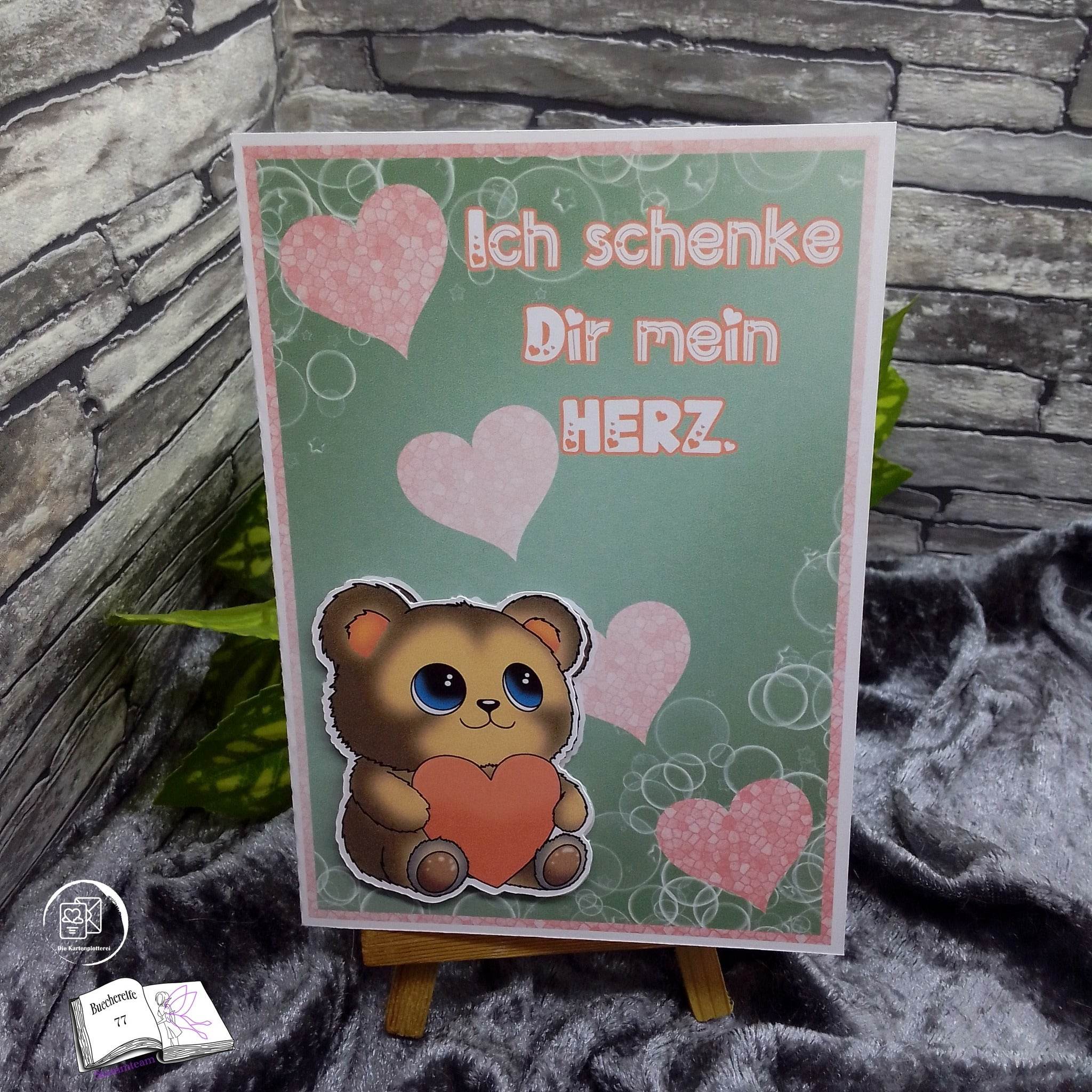 Digiset Herzteddy, Plotten, Sublimation, Drucken, Digistamp - Sewando