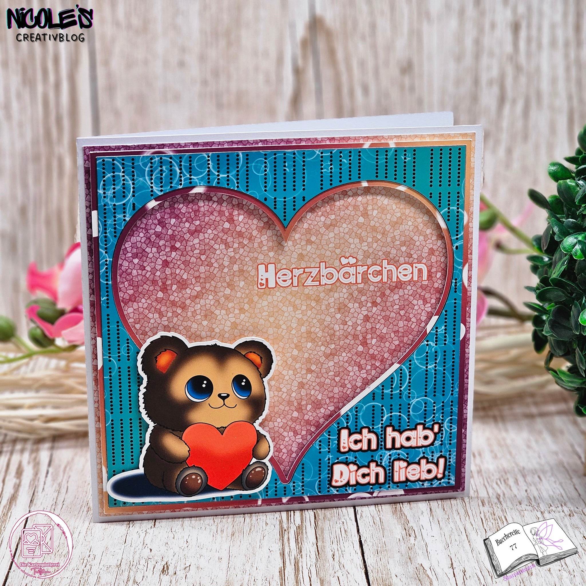 Digiset Herzteddy, Plotten, Sublimation, Drucken, Digistamp - Sewando