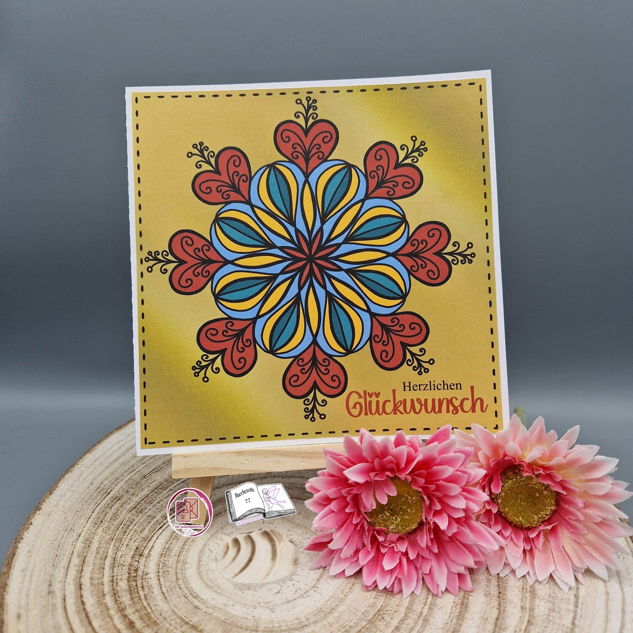 Digistamp Herz Mandala, Plotterdatei, Sublimation, Drucken, ! - Sewando