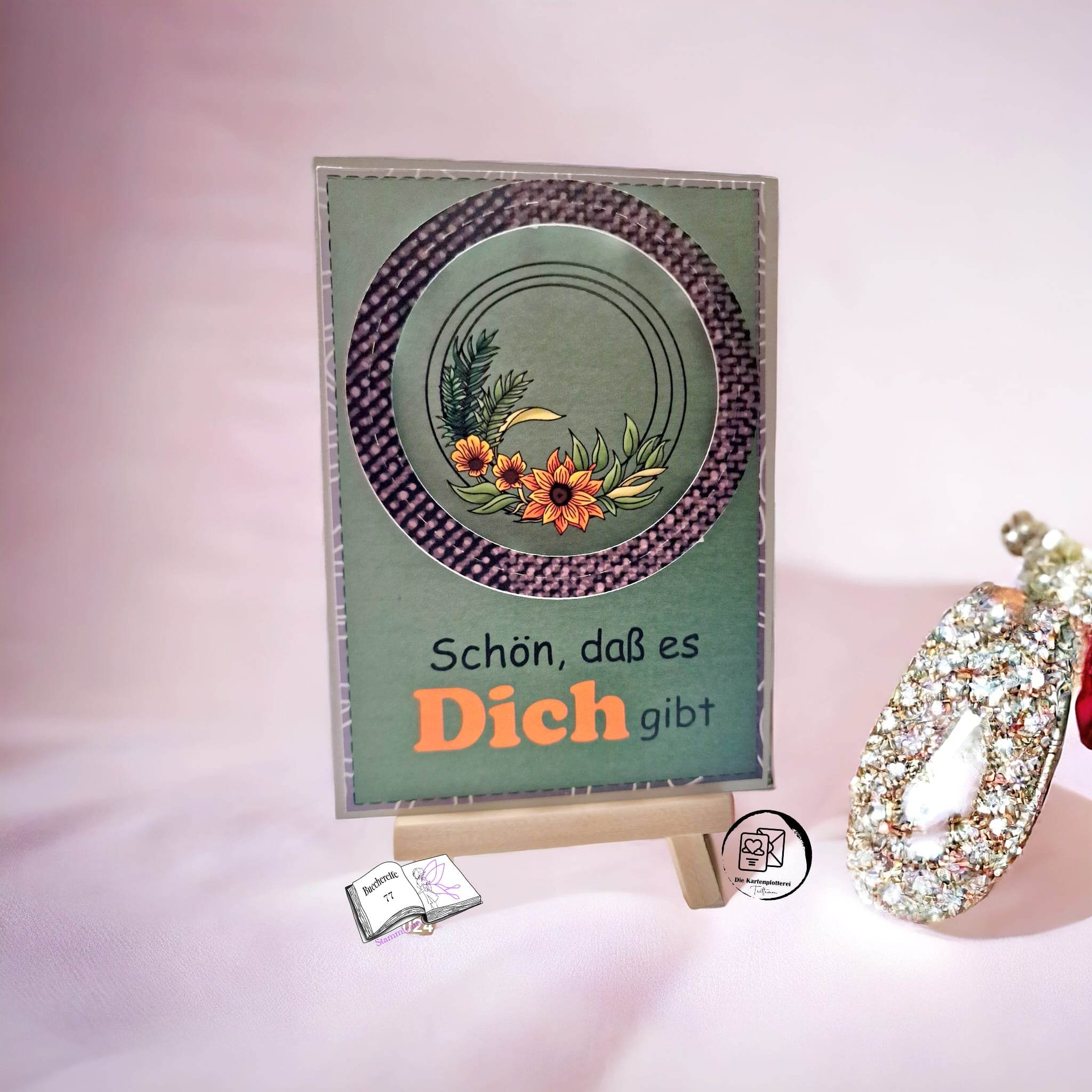 Digiset Blütenkreis, Digistamp, Digipaper, Plotterdatei, Sublimation, Druck - Sewando