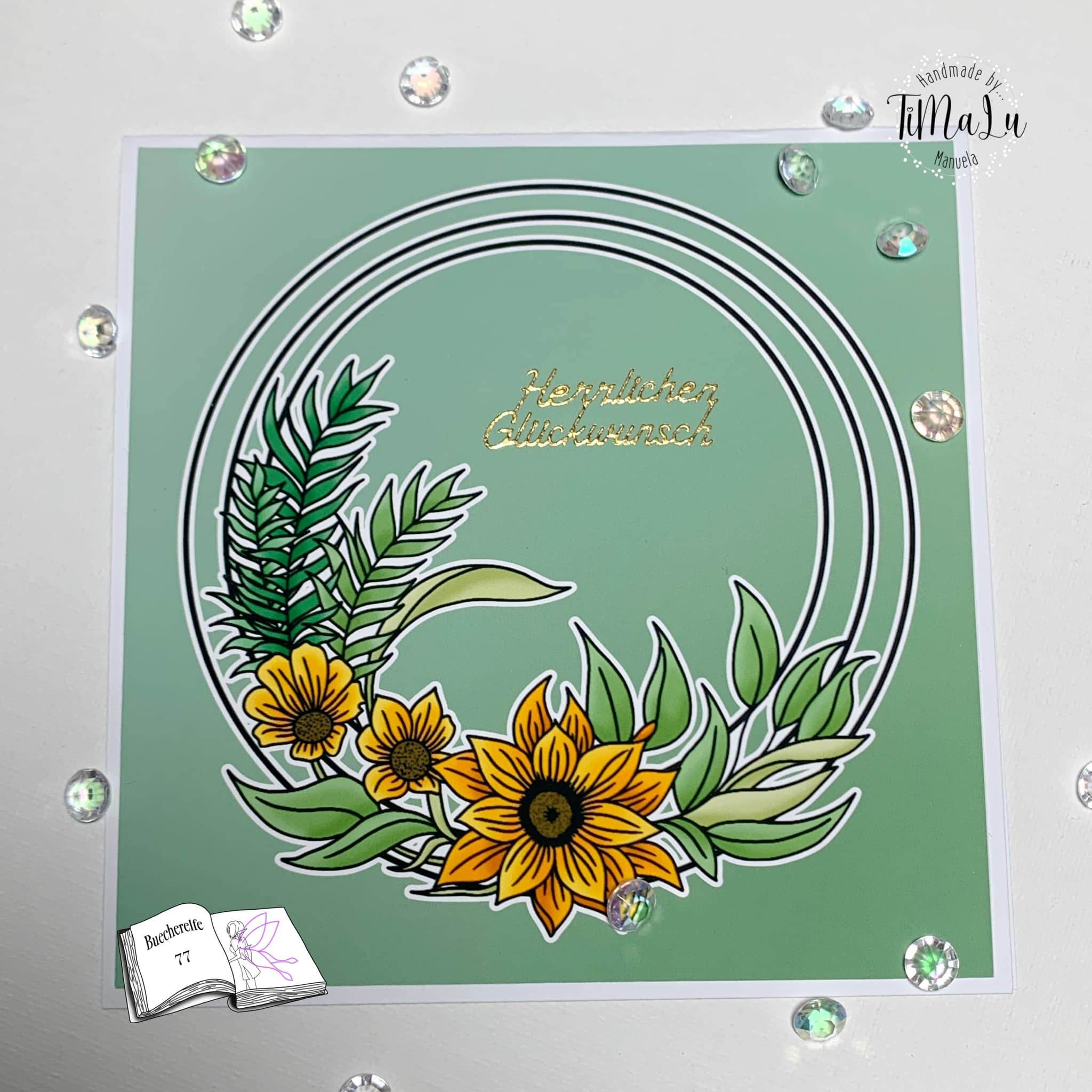 Digiset Blütenkreis, Digistamp, Digipaper, Plotterdatei, Sublimation, Druck - Sewando