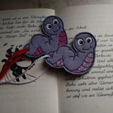 Stickdatei - Lesezeichen-Set "Bücherwurm" (2 Dateien)