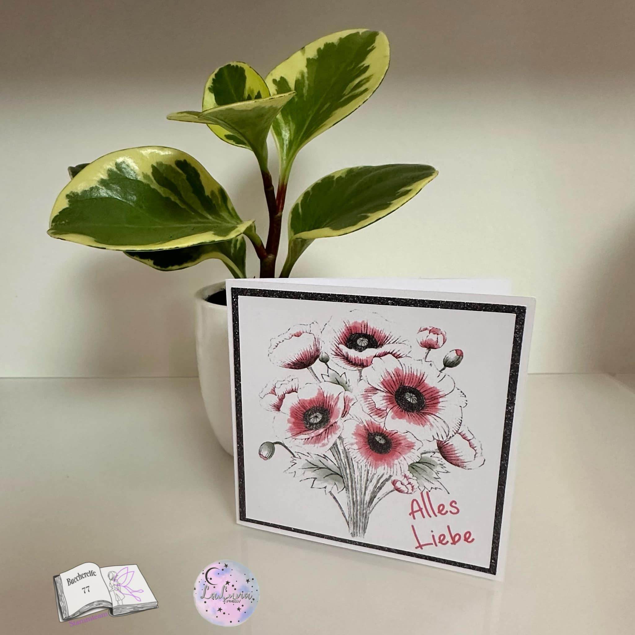 Digiset Mohnblumenstrauß, Plotterdatei, Sublimation, Digistamp, Digipaper - Sewando