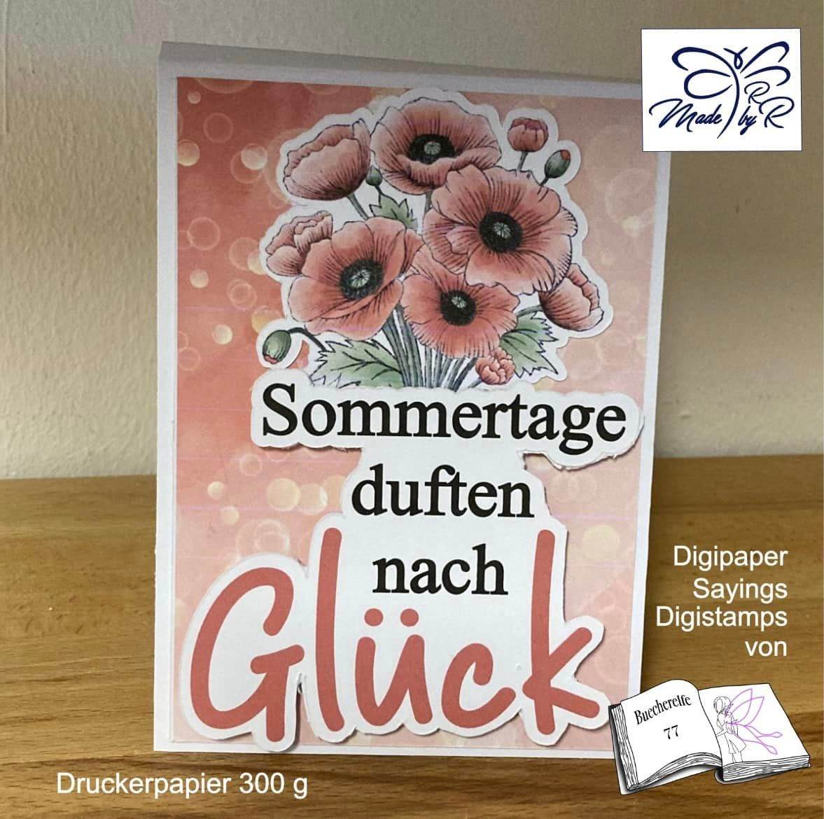Digiset Mohnblumenstrauß, Plotterdatei, Sublimation, Digistamp, Digipaper - Sewando