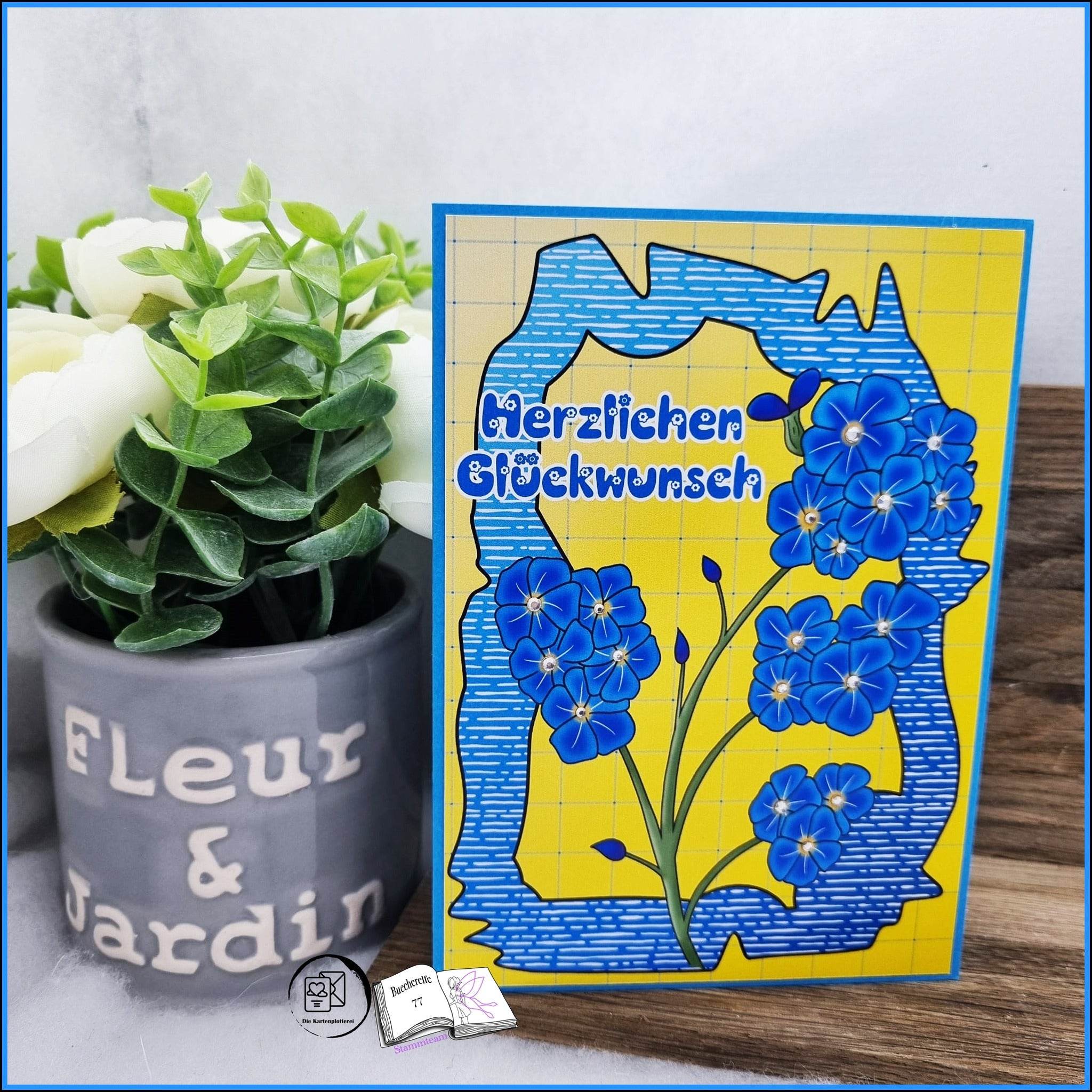 Digiset Vergissmeinnicht Plotten, Sublimation, Drucken, Digistamp, Digipaper ! - Sewando
