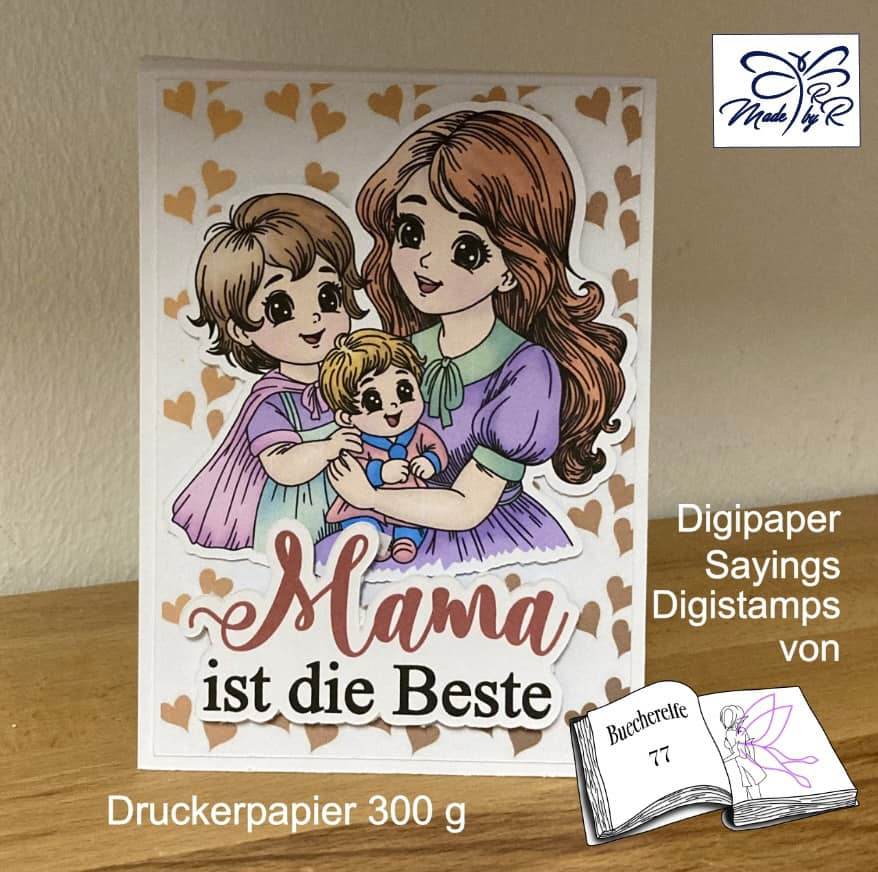 Digiset Mama ist die Beste, Plotterdatei, Sublimation, Digistamp, Digipaper - Sewando