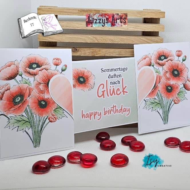 Digiset Mohnblumenstrauß, Plotterdatei, Sublimation, Digistamp, Digipaper - Sewando