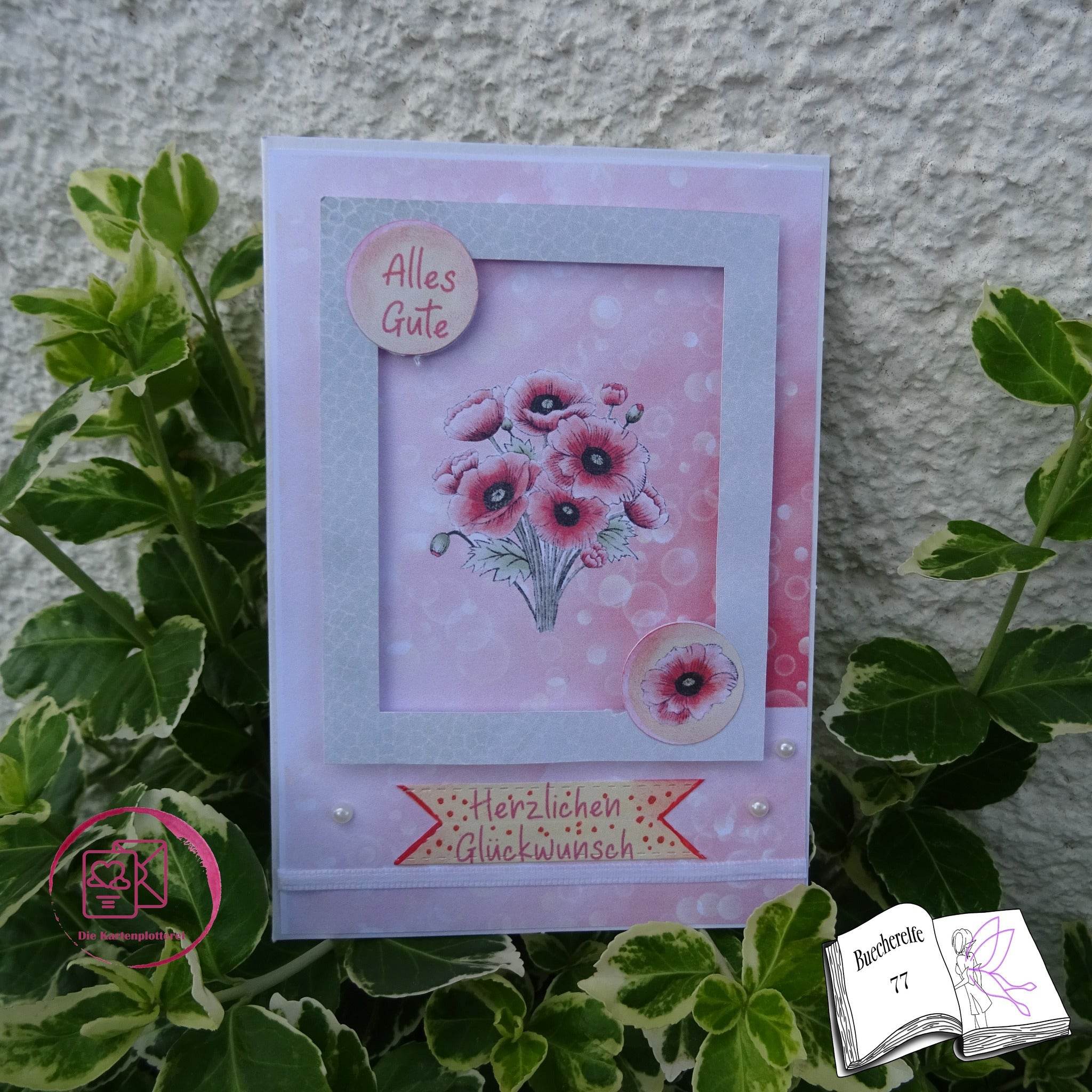 Digiset Mohnblumenstrauß, Plotterdatei, Sublimation, Digistamp, Digipaper - Sewando
