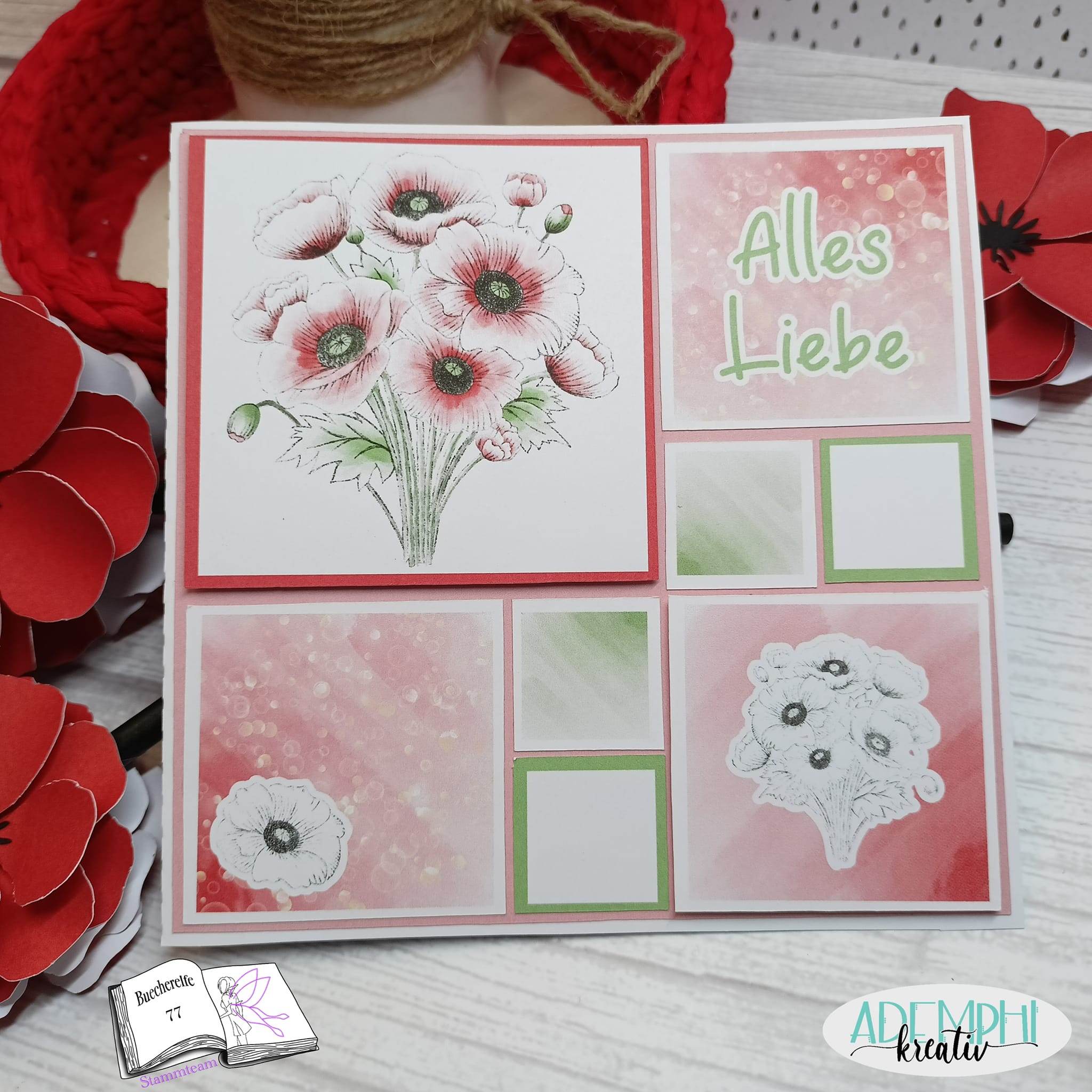 Digiset Mohnblumenstrauß, Plotterdatei, Sublimation, Digistamp, Digipaper - Sewando