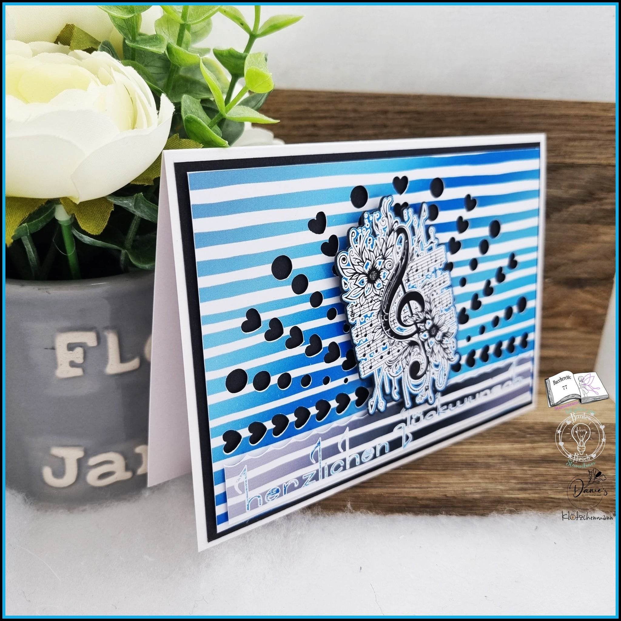Digiset Blumen Notenschlüssel, Digistamp, Digipaper, Sublimation, Druck - Sewando