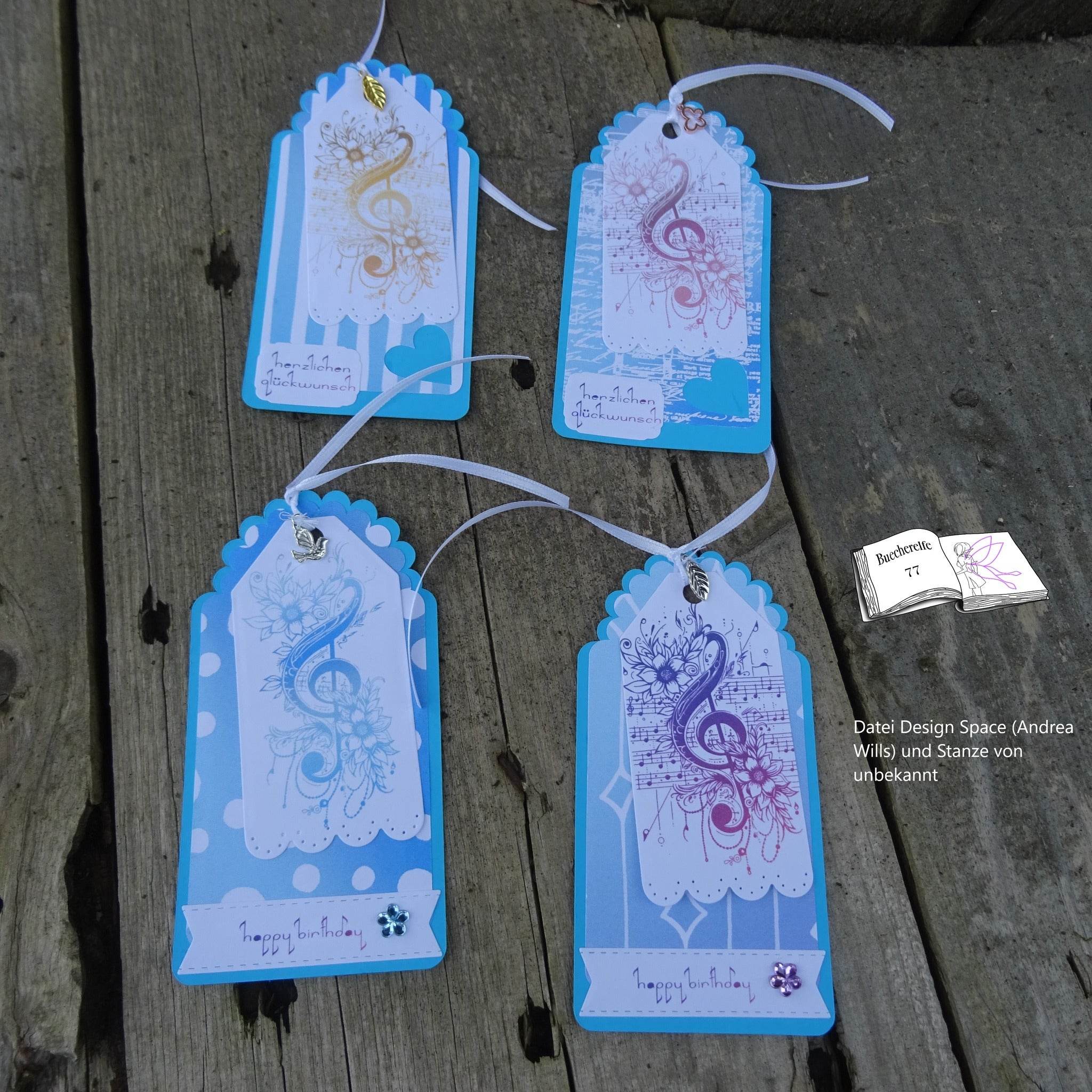 Digiset Blumen Notenschlüssel, Digistamp, Digipaper, Sublimation, Druck - Sewando