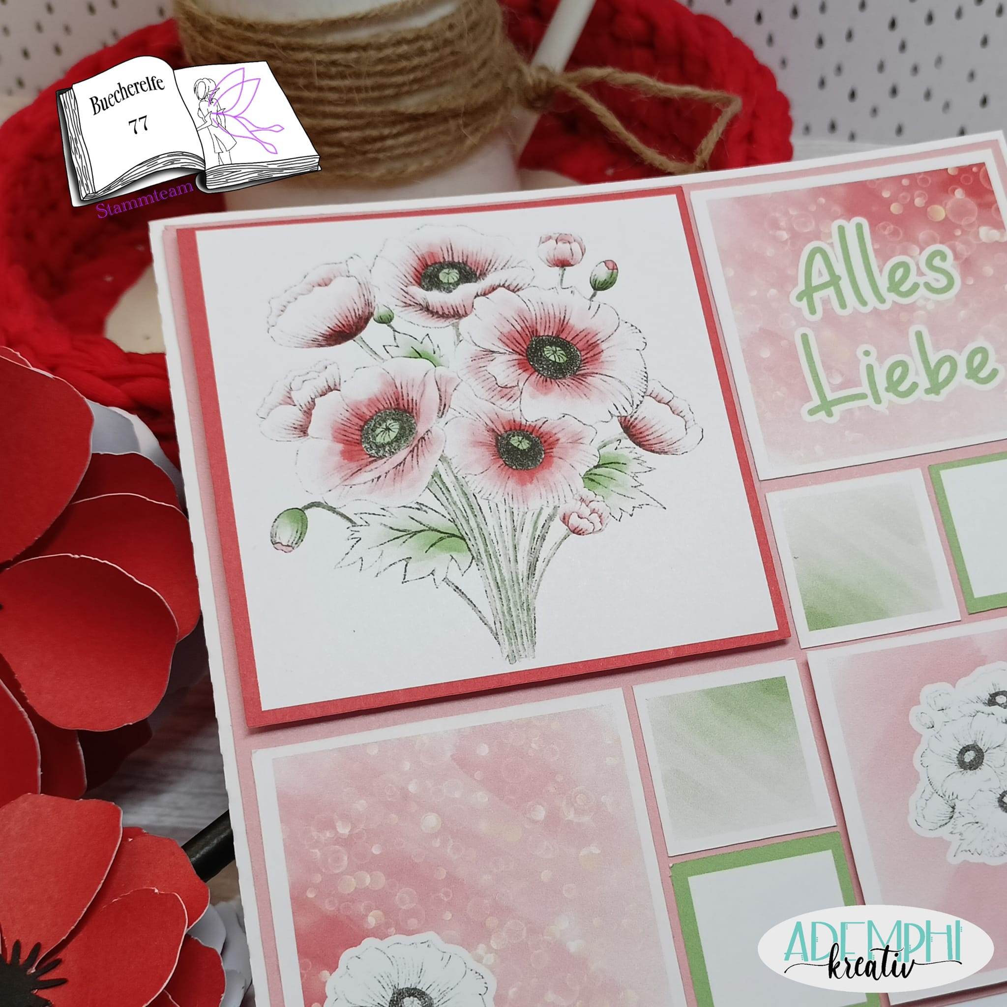 Digiset Mohnblumenstrauß, Plotterdatei, Sublimation, Digistamp, Digipaper - Sewando
