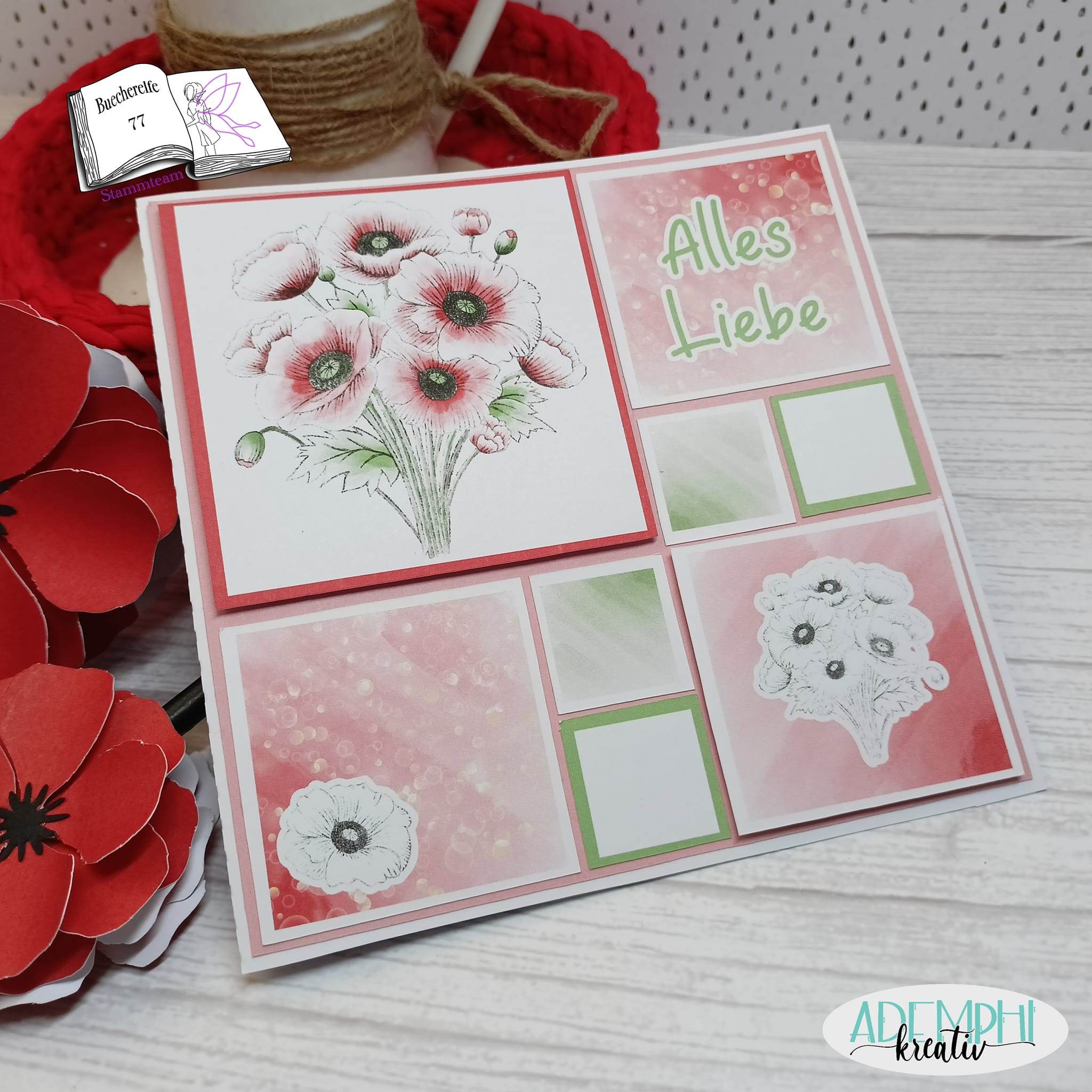 Digiset Mohnblumenstrauß, Plotterdatei, Sublimation, Digistamp, Digipaper - Sewando