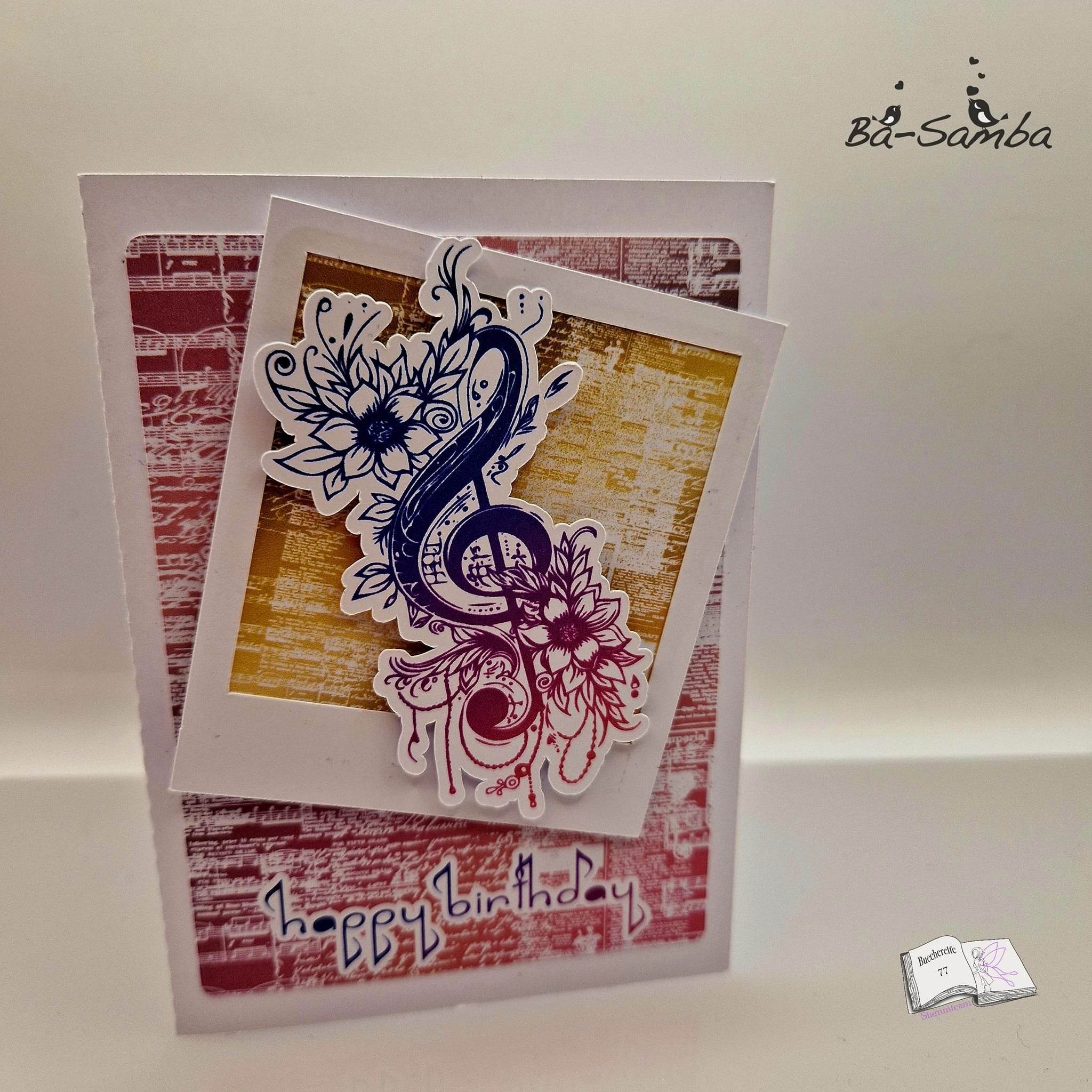 Digiset Blumen Notenschlüssel, Digistamp, Digipaper, Sublimation, Druck - Sewando