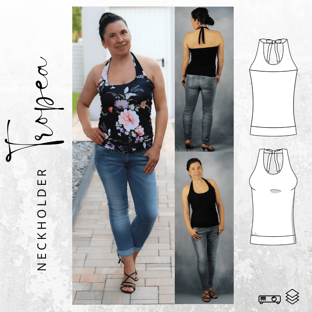 Schnittmuster Neckholder TROPEA Gr. 32-48 : - Sewando