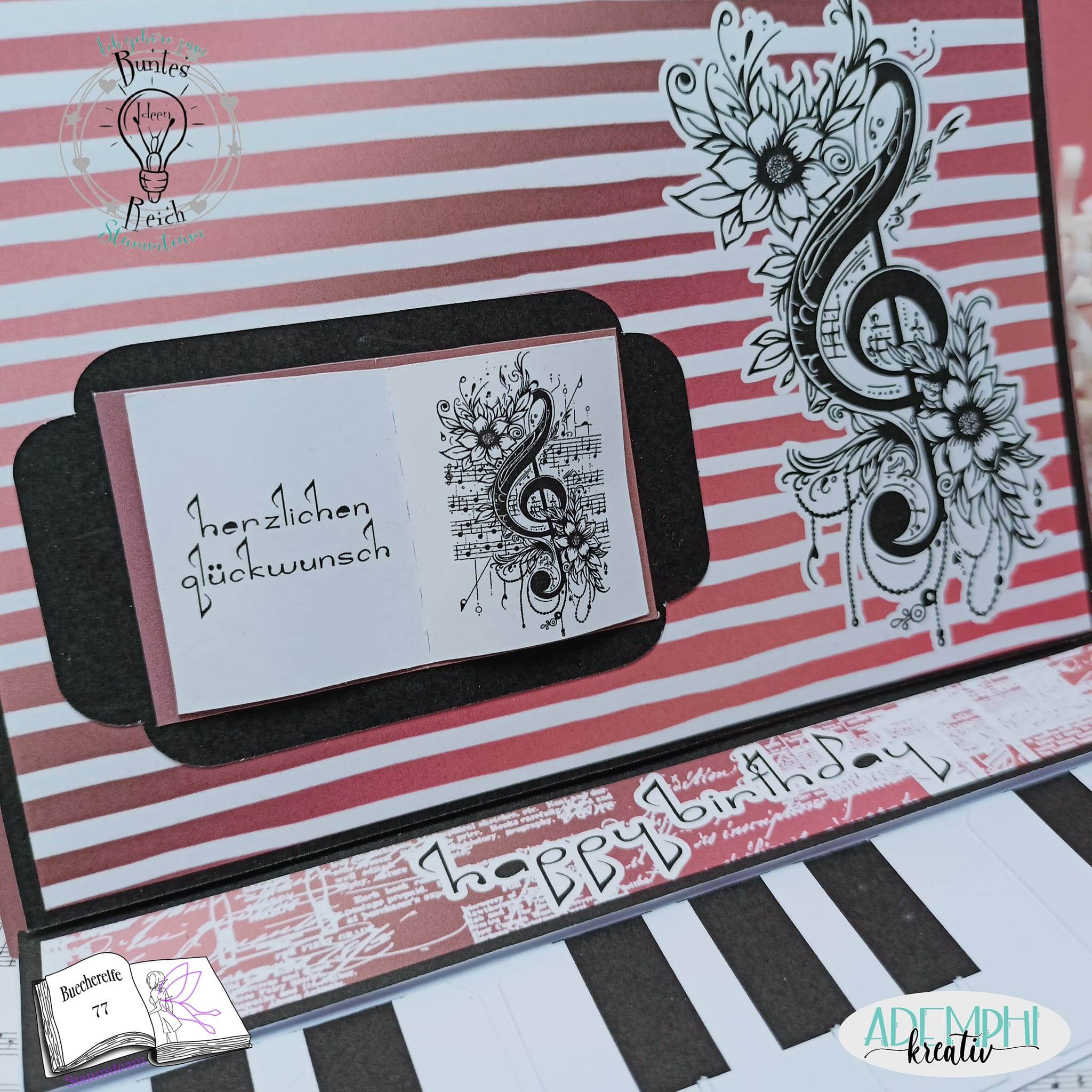 Digiset Blumen Notenschlüssel, Digistamp, Digipaper, Sublimation, Druck - Sewando
