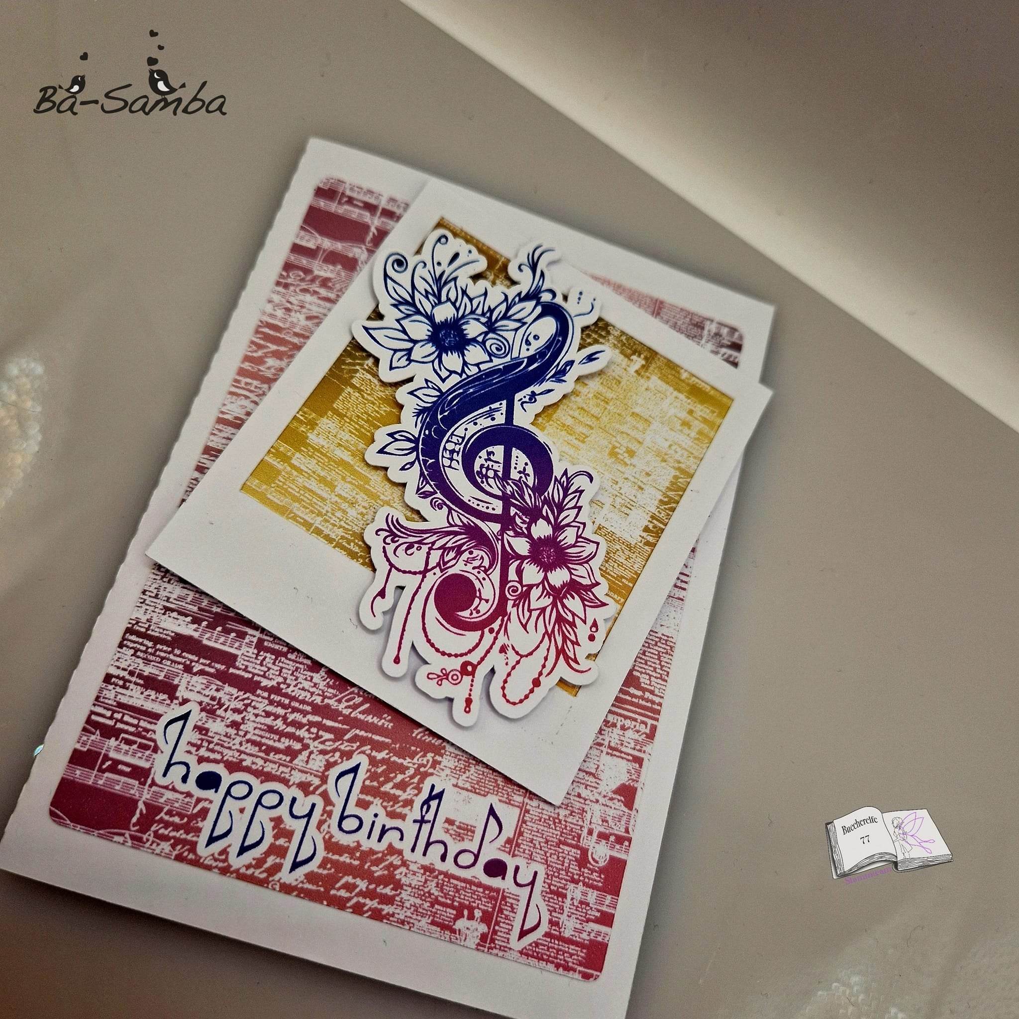 Digiset Blumen Notenschlüssel, Digistamp, Digipaper, Sublimation, Druck - Sewando