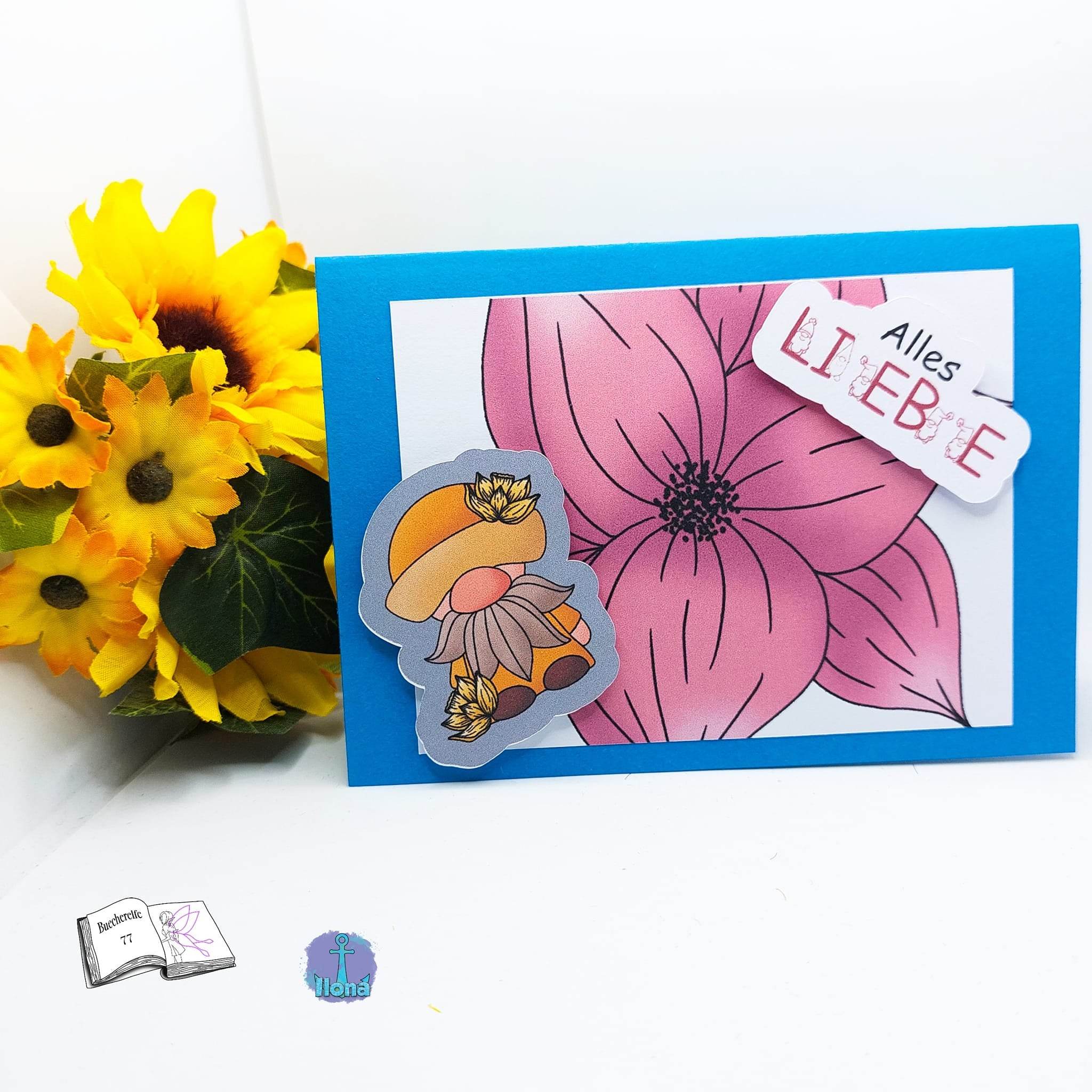 Digiset Blumenwichtel Plotterdatei, Sublimation, Digistamp, Digipaper - Sewando
