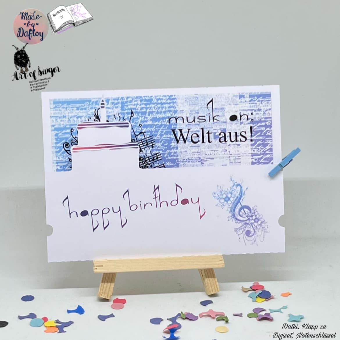 Digiset Blumen Notenschlüssel, Digistamp, Digipaper, Sublimation, Druck - Sewando