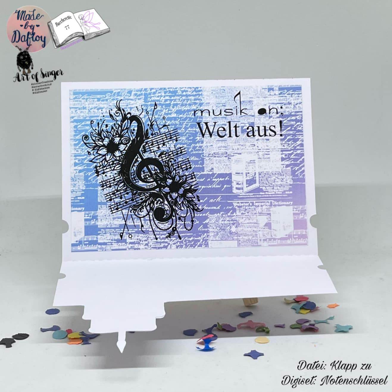 Digiset Blumen Notenschlüssel, Digistamp, Digipaper, Sublimation, Druck - Sewando