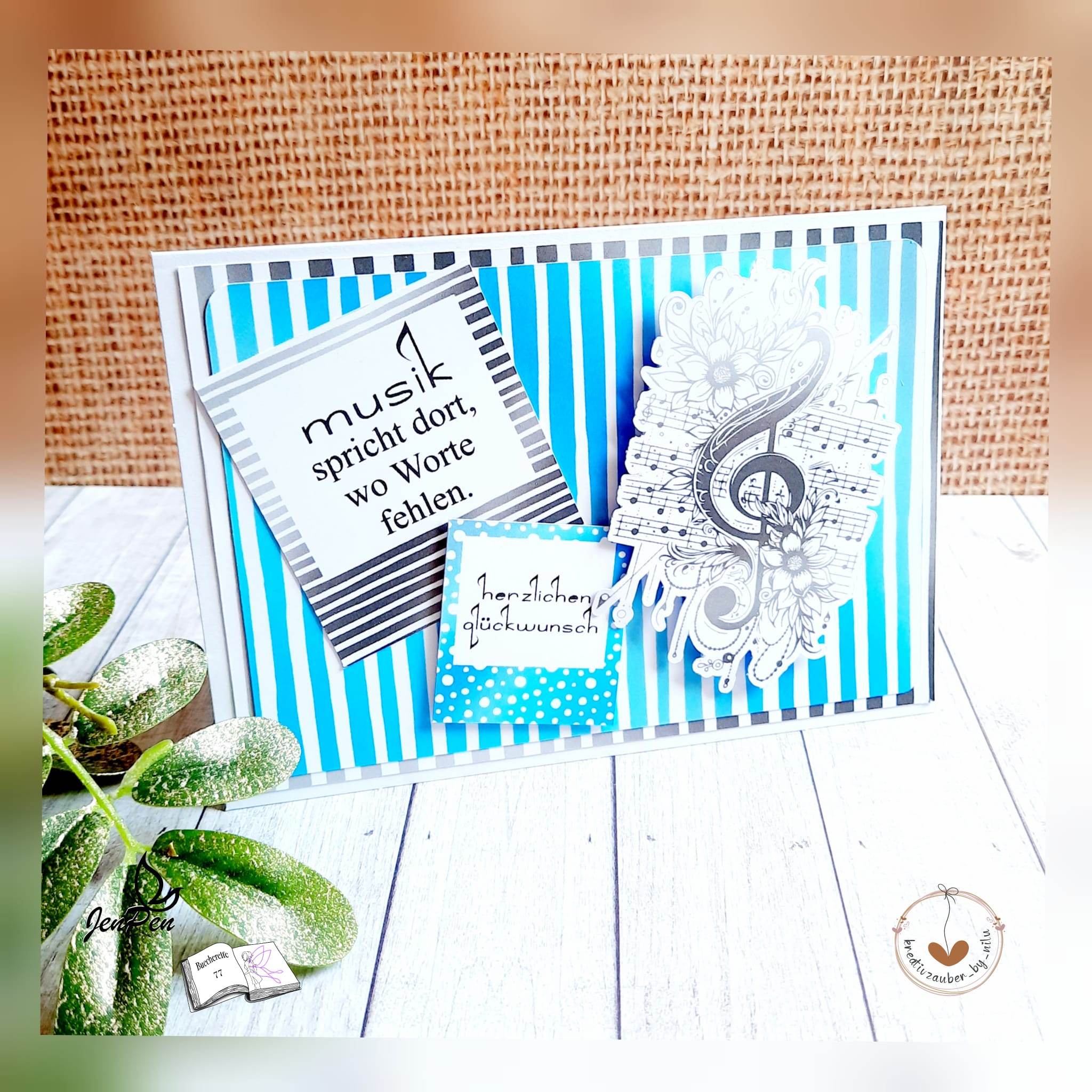 Digiset Blumen Notenschlüssel, Digistamp, Digipaper, Sublimation, Druck - Sewando