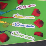 Stickdatei - Lesezeichen-Set "Bücherwurm" (2 Dateien)