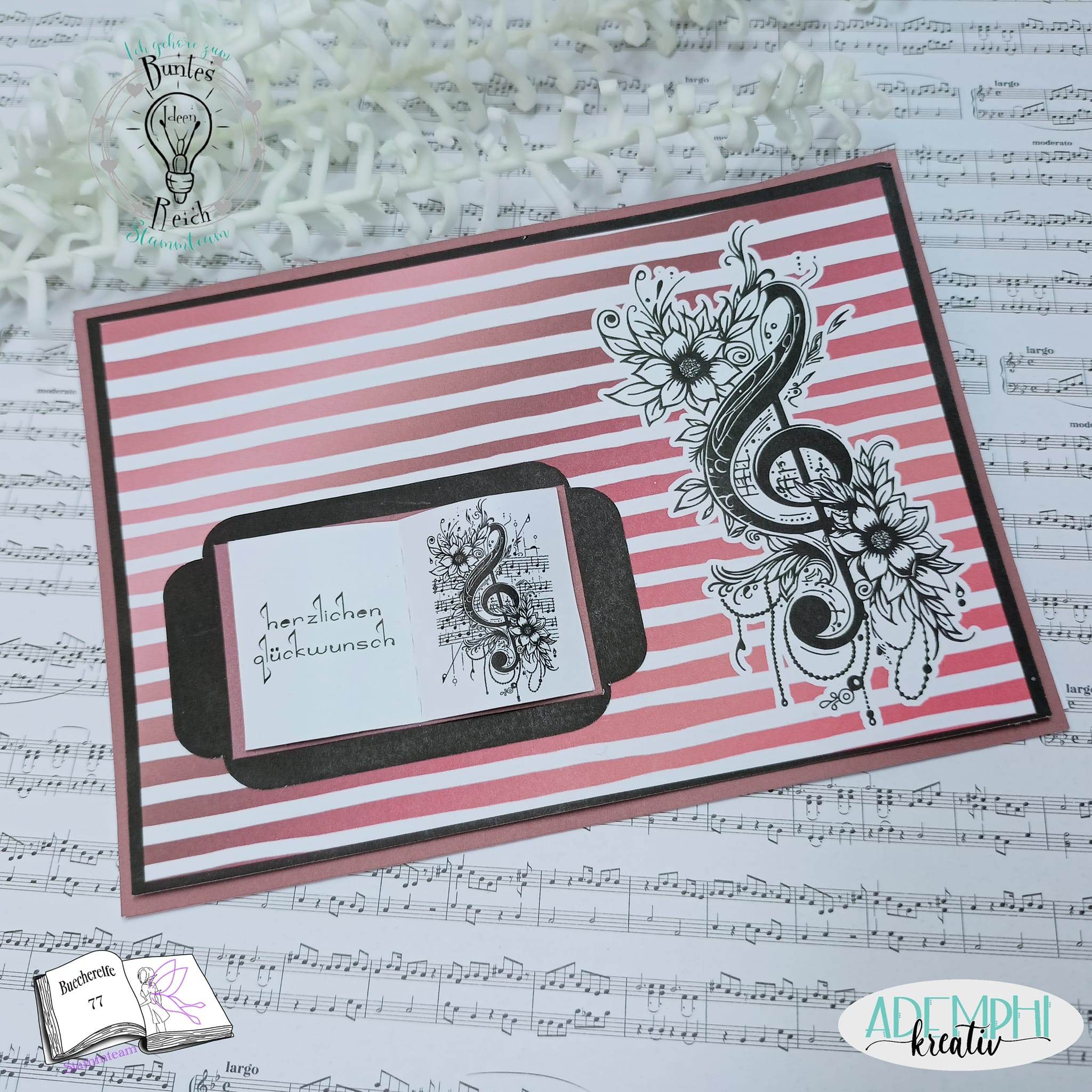 Digiset Blumen Notenschlüssel, Digistamp, Digipaper, Sublimation, Druck - Sewando