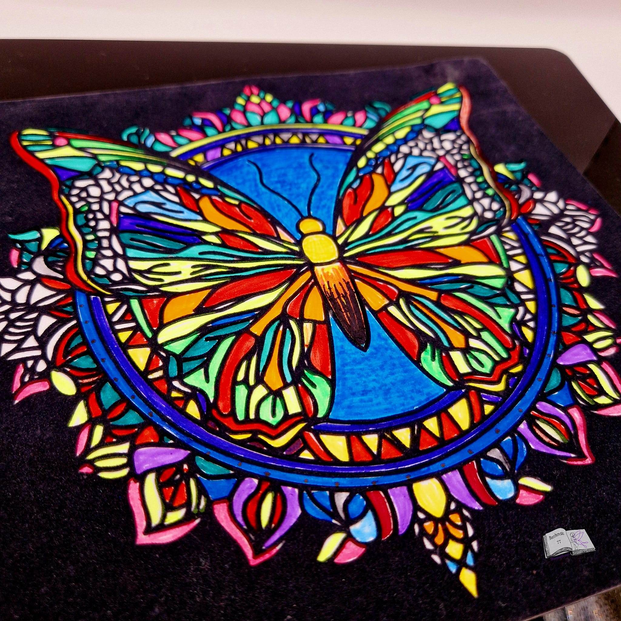 Plotterdatei Mandala butterfly Plotten, Sublimation, Drucken, Digistamp, Schmetterling - Sewando