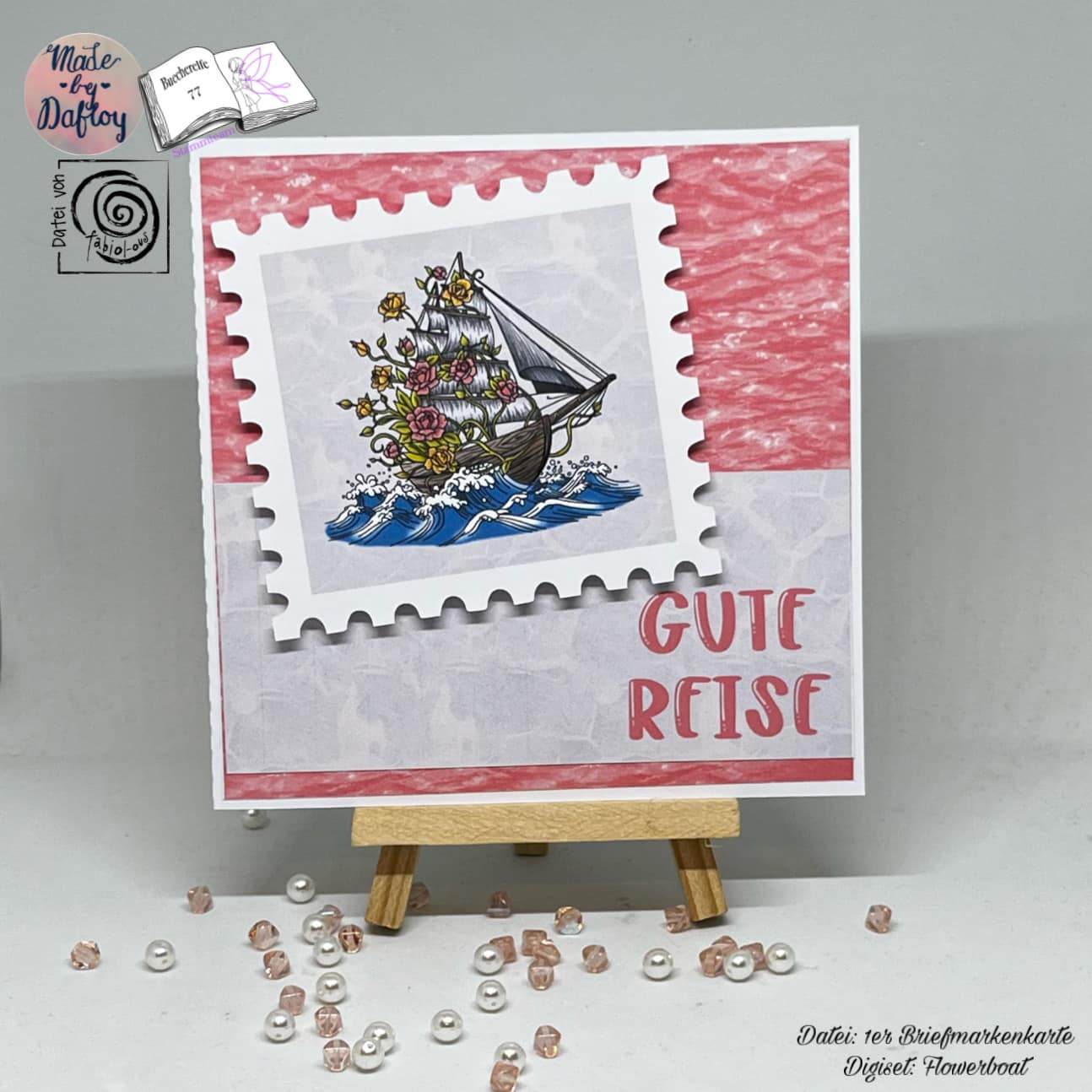 Digiset Flowerboat, Digistamp, Digipaper, Plotterdatei, Sublimation, Druck - Sewando
