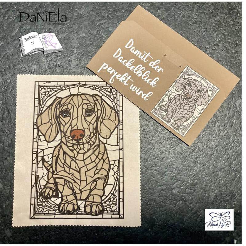 Plotterdatei Dackel Fenster Plotten, Sublimation, Drucken, Digistamp, - Sewando