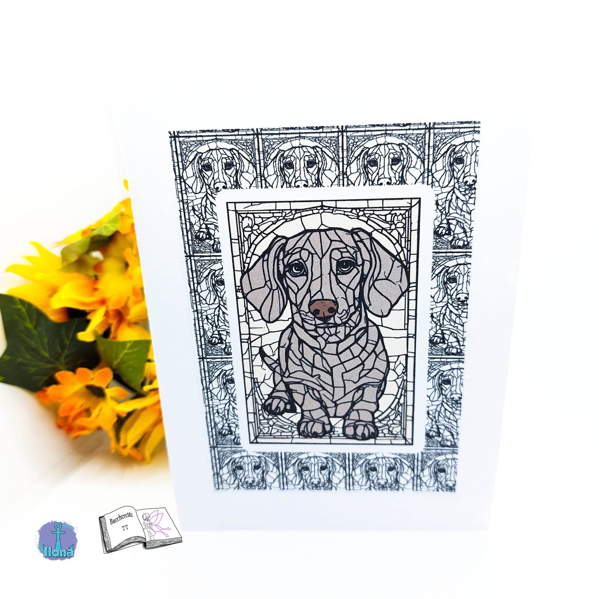 Digistamp Dackel Fenster Plotten, Sublimation, Drucken ! - Sewando