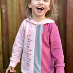 DIN A4 Kids SORGLOS-SYSTEM Basicline Hoodie 105-140cm Kapuzenshirt , BESONDERES PASSFORMSYSTEM - Sewando