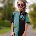 DIN A4 Kids SORGLOS-SYSTEM Basicline Hoodie 105-140cm Kapuzenshirt , BESONDERES PASSFORMSYSTEM - Sewando