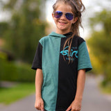 DIN A4 Kids SORGLOS-SYSTEM Basicline Hoodie 105-140cm Kapuzenshirt , BESONDERES PASSFORMSYSTEM - Sewando