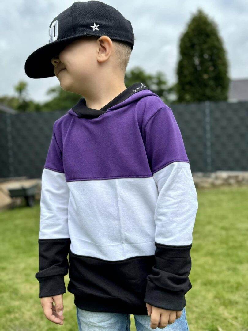 DIN A4 Kids SORGLOS-SYSTEM Basicline Hoodie 105-140cm Kapuzenshirt , BESONDERES PASSFORMSYSTEM - Sewando