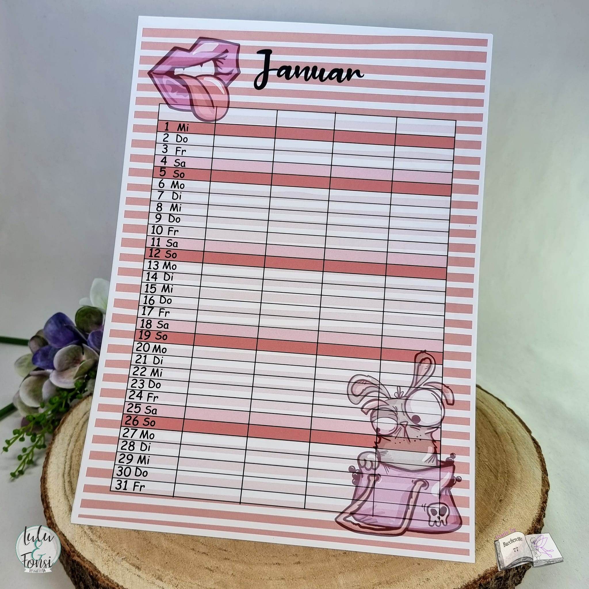 Kalender, Familienplaner 2025 zum Drucken - Sewando