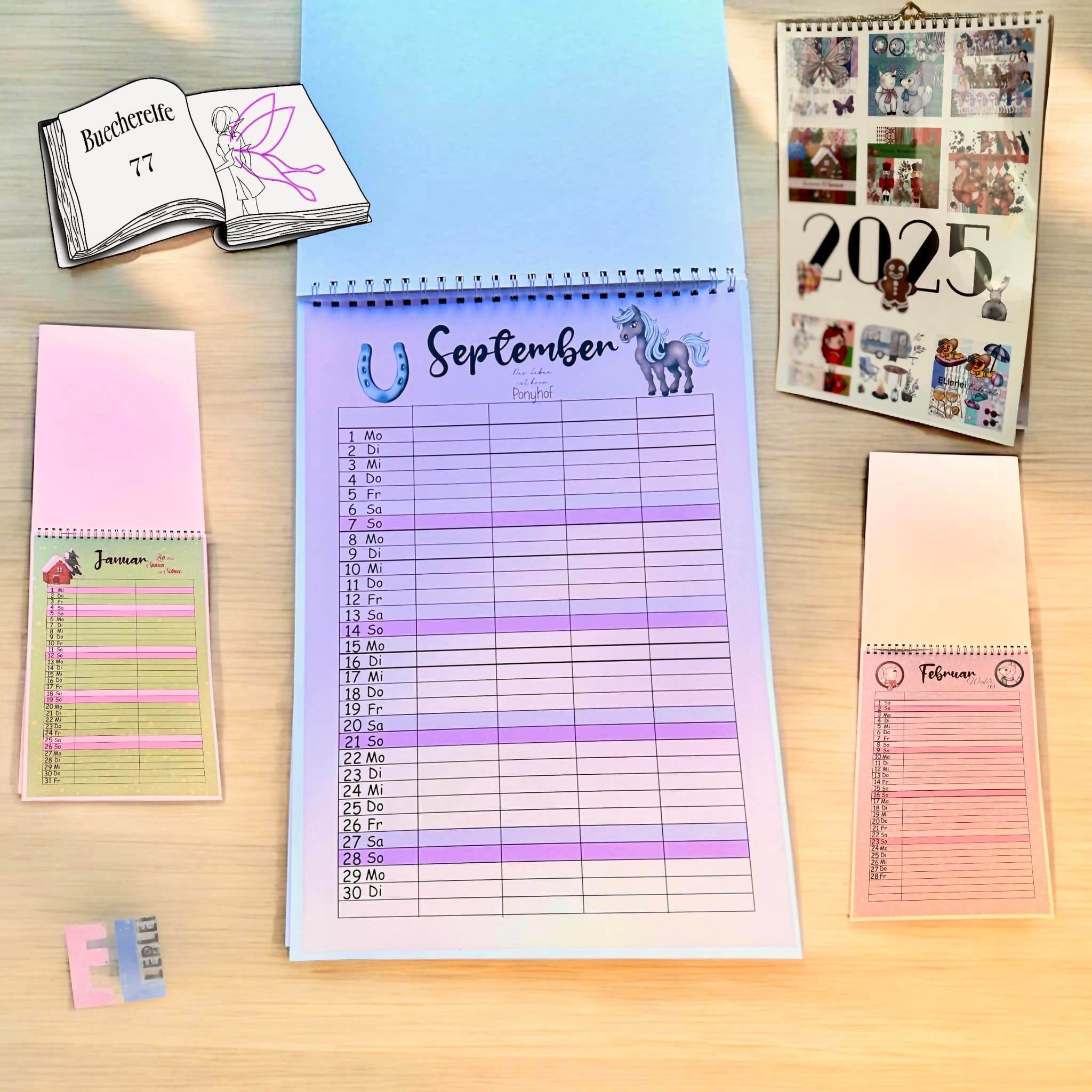 Kalender, Familienplaner 2025 zum Drucken - Sewando