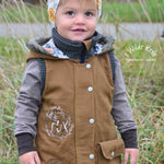 Big Lieblingsweste mit Kapuze und Loop, abnehmbarer Kapuze für 105cm-140cm Körpergröße - Sewando